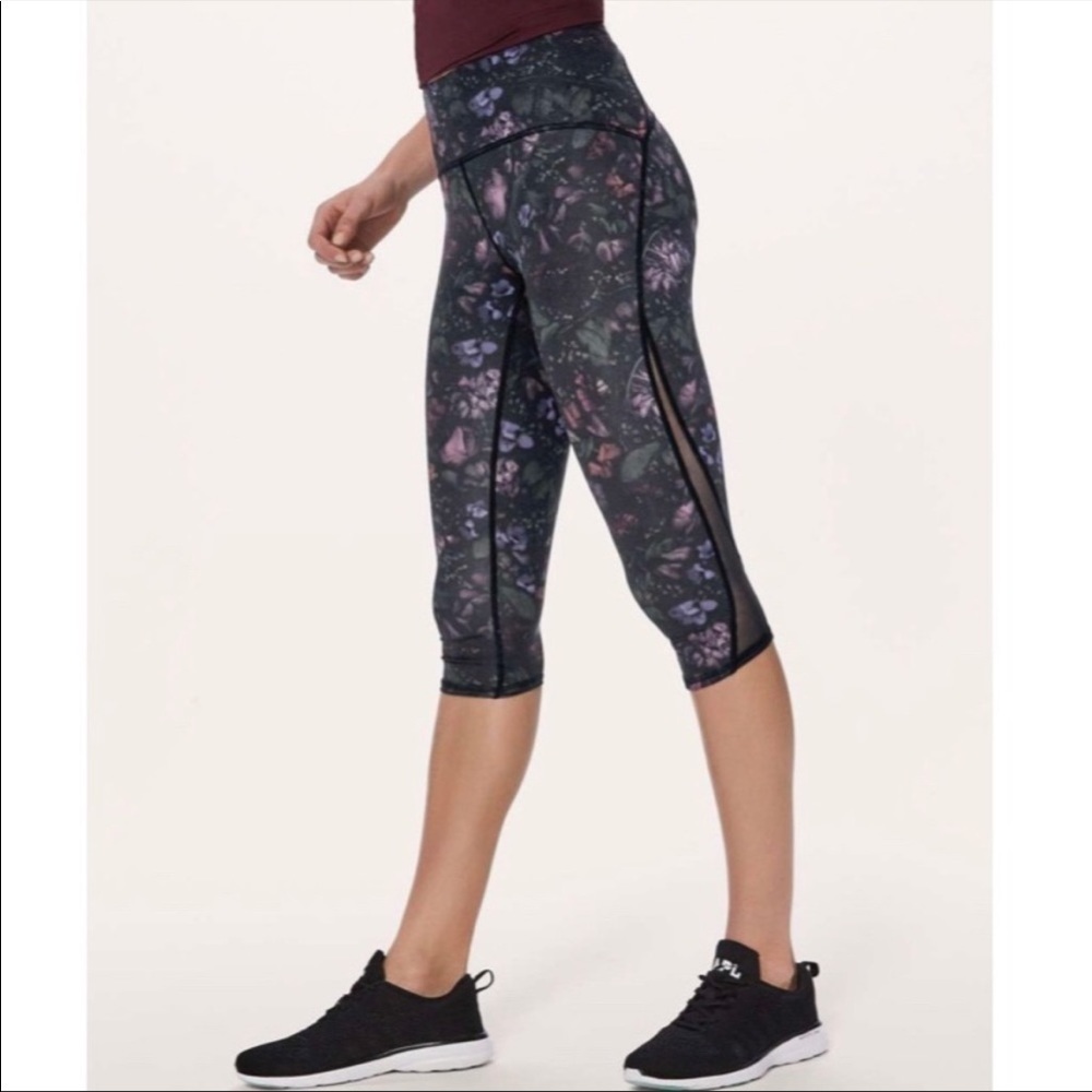 Lululemon- Train Times Crop 17” In Frozen Flourish Multi- 4